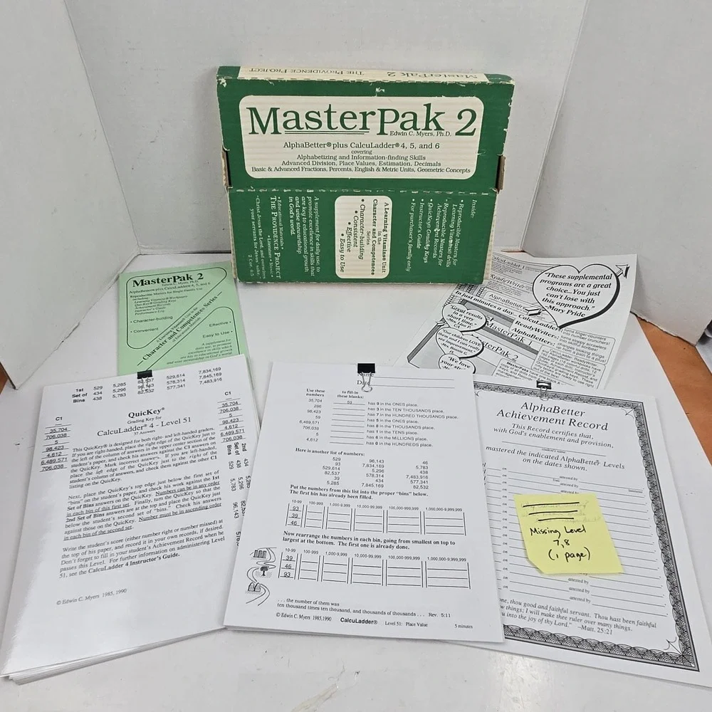 CalcuLadder MasterPak 2 Classic Edition Math 4 5 6 AlphaBetter Mint Masters READ